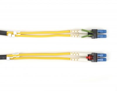 Black Box LockPORT OS2 9/125 Singlemode Fiber Optic Patch Cable - OFNR PVC, Secure/Key Locking FOR-SK-SM-010M-LCLC