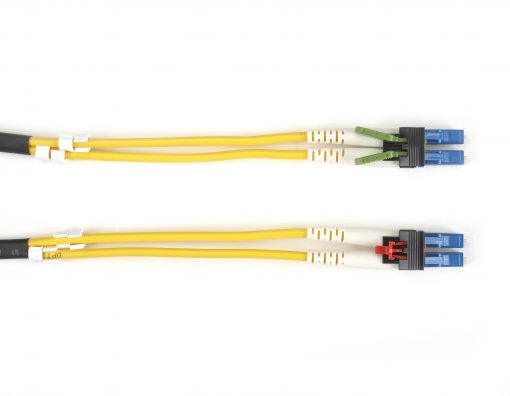 Black Box LockPORT OS2 9/125 Singlemode Fiber Optic Patch Cable - OFNR PVC, Secure/Key Locking FOR-SK-SM-001M-LCLC