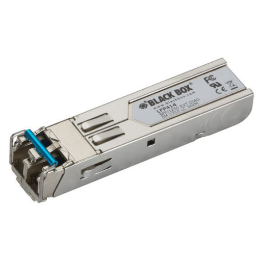 Black Box LFP410 Series Gigabit (1.25-Gbps) Extreme Temperature SFP with Extended Diagnostics - (1) 1.25-Gbps Singlemode Fiber, 1310nm, 40km, LC LFP414