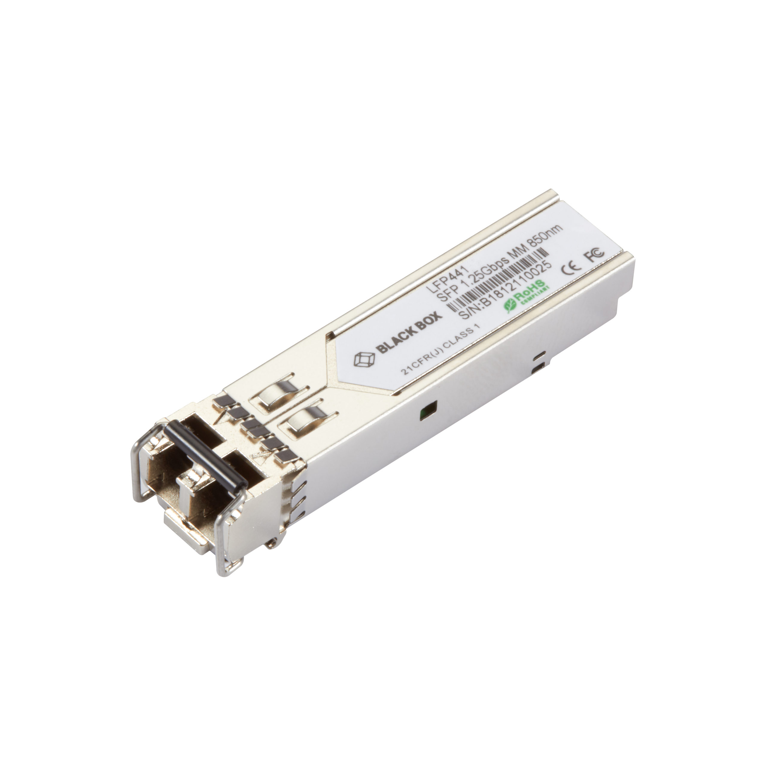 Black Box LFP440 Series Gigabit (1.25-Gbps) SFP - (1) 1.25-Gbps Multimode Fiber, 850nm, 550m, LC LFP441