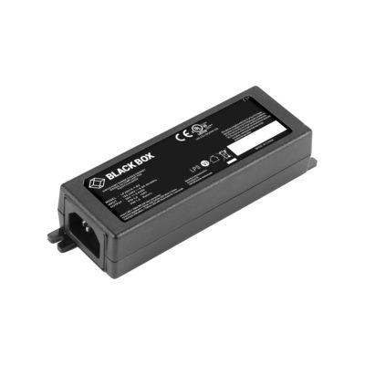 Black Box 10/100/1000BASE-T RJ45 POE+ Gigabit Ethernet Injector - 802.3at, 1-Port LPJ001A-T-R2