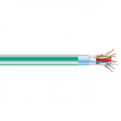 Black Box GigaBase® CAT6A 650-MHz Solid Ethernet Bulk Cable - Shielded (F/UTP), CMR PVC, Green, 1000-ft. (304.8-m) Spool C6ABC50S-GN-1000