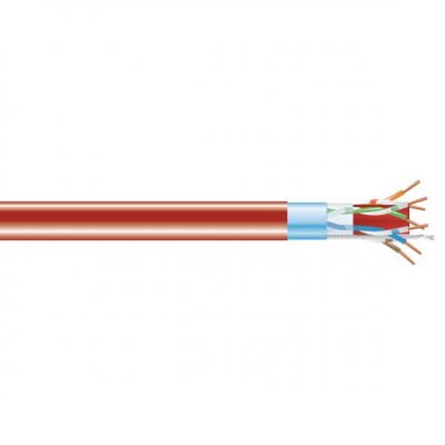 Black Box GigaBase® CAT6A 650-MHz Solid Ethernet Bulk Cable - Shielded (F/UTP), CMR PVC, Red, 1000-ft. (304.8-m) Spool C6ABC50S-RD-1000