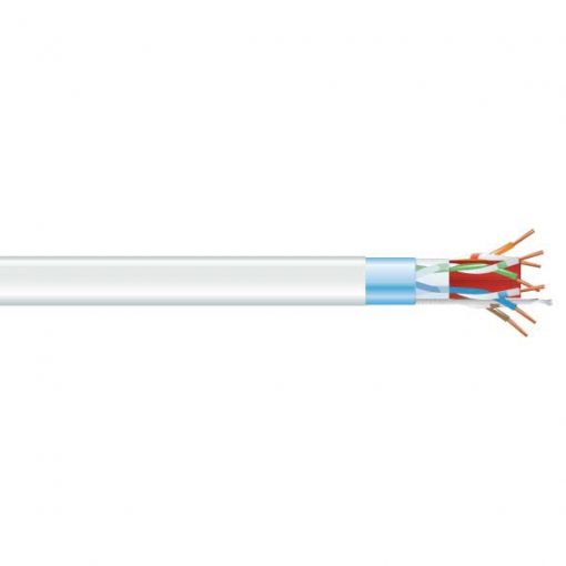 Black Box GigaBase® CAT6A 650-MHz Solid Ethernet Bulk Cable - Shielded (F/UTP), CMR PVC, White, 1000-ft. (304.8-m) Spool C6ABC50S-WH-1000