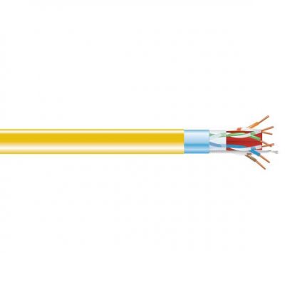 Black Box GigaBase® CAT6A 650-MHz Solid Ethernet Bulk Cable - Shielded (F/UTP), CMR PVC, Yellow, 1000-ft. (304.8-m) Spool C6ABC50S-YL-1000