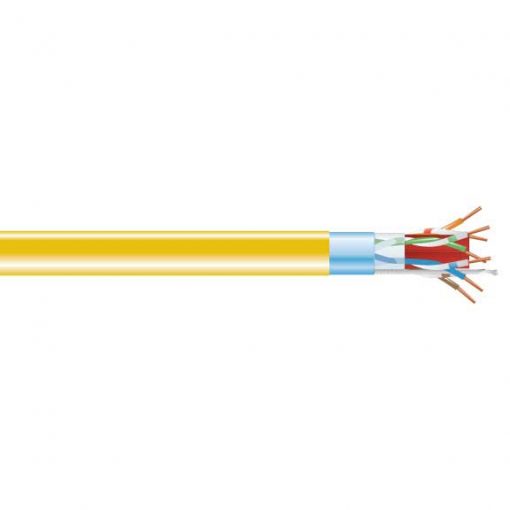 Black Box GigaBase® CAT6A 650-MHz Solid Ethernet Bulk Cable - Shielded (F/UTP), CMR PVC, Yellow, 1000-ft. (304.8-m) Spool C6ABC50S-YL-1000