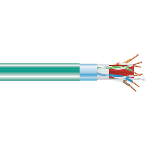 Black Box CAT6A 650-MHz Solid Ethernet Bulk Cable - Shielded (F/UTP), CMP Plenum, Green, 1000-ft. (304.8-m) Spool C6ABC51S-GN-1000