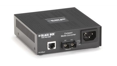 Black Box Compact Fast Ethernet (100-Mbps) Media Converter - 100-Mbps Copper to 100-Mbps Multimode Fiber, 850nm, 0.3km LHC009A-R3