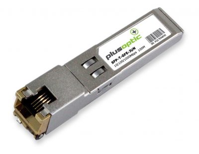 PlusOptic Juniper compatible Copper SFP Transceiver, 10/100/1000Mbps over 100M, RJ-45 connector for Copper