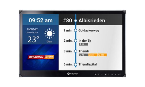 AG Neovo TBX-Series TBX-2201 22-Inch Display for Onboard Passenger Information System