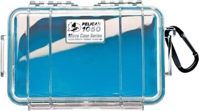 Pelican 1050 Micro Case - Clear with Blue - 1050-026-100