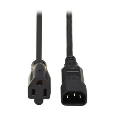 NEMA 5-15R to C14 Computer AC Power Cable - 13A, 125V, 16 AWG, 2 ft. (0.61 m)