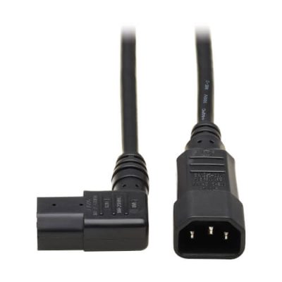 Power Extension Cord, Right-Angle C13 to C14 PDU Style - 10A, 250V