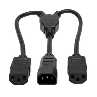 Power Cord Splitter, C14 to 2xC13 PDU Style - 10A, 250V