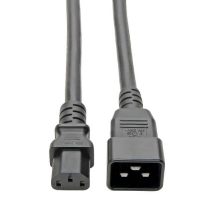C20 to C13 Power Cord for Computer - Heavy-Duty, 15A, 100-250V, 14 AWG, 7 ft. (2.13 m)