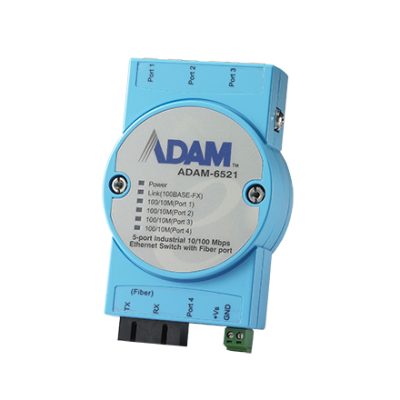 Advantech ADAM-6521 4FE+1FE SC Multi-mode Unmanaged Ethernet Switch, Flexible mounting