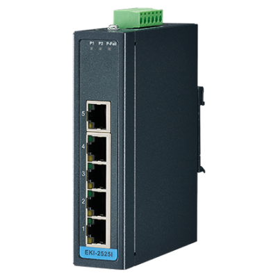 Advantech EKI-2525I 5FE Unmanaged Industrial Ethernet Switch, -40~75℃