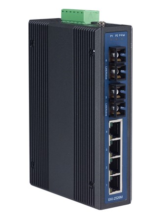 Advantech EKI-2526M 4FE+2FE ST Multi-mode Unmanaged Ethernet Switch