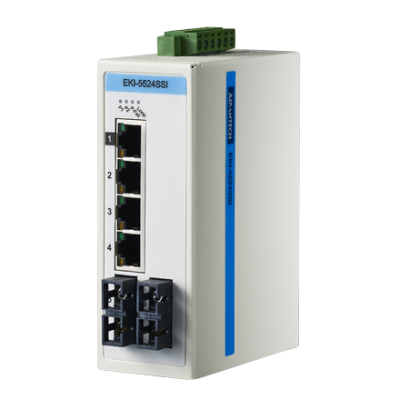Advantech EKI-5524SSI 4+2 SC Single-mode Unmanaged Ethernet Switch, ATEX/C1D2, -40~75℃