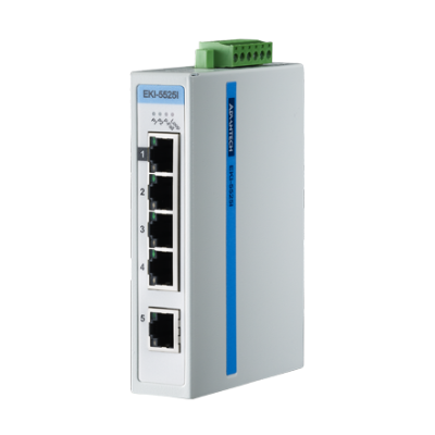 Advantech EKI-5525I 5 10/100Mbps Unmanaged Ethernet Switch, ATEX/C1D2, -40~75℃
