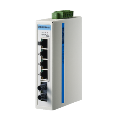 Advantech EKI-5525MI-ST 4+1 ST Multi-mode Unmanaged Ethernet Switch, ATEX/C1D2, -40~75℃