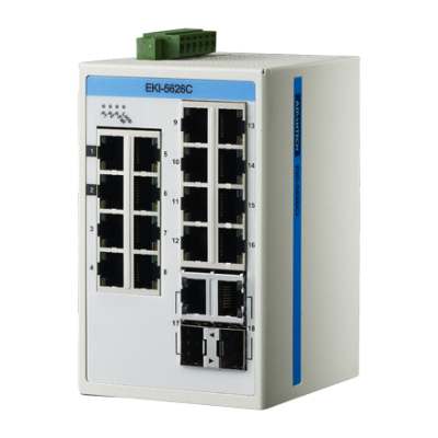 Advantech EKI-5626CI 16+2G port Gigabit Unmanaged Ethernet Switch, ATEX/C1D2, -40~75℃