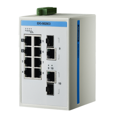 Advantech EKI-5629CI 8+2G port Gigabit Unmanaged Ethernet Switch, ATEX/C1D2, -40~75℃