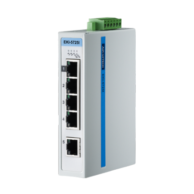 Advantech EKI-5725I 5 port Full Gigabit Unmanaged Ethernet Switch, ATEX/C1D2, -40~75℃