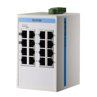 Advantech EKI-5726I 16 port Full Gigabit Unmanaged Ethernet Switch, ATEX/C1D2, -40~75℃