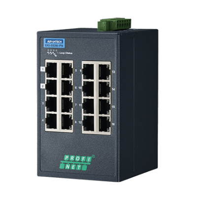 Advantech EKI-5526I-PN 16FE Managed Ethernet Switch support PROFINET, -40~75℃