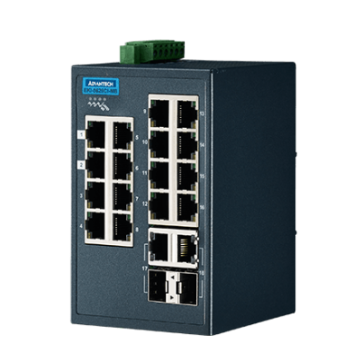 Advantech EKI-5626CI-MB 16FE+2G Combo Managed Ethernet Switch support Modbus/TCP, -40~75℃