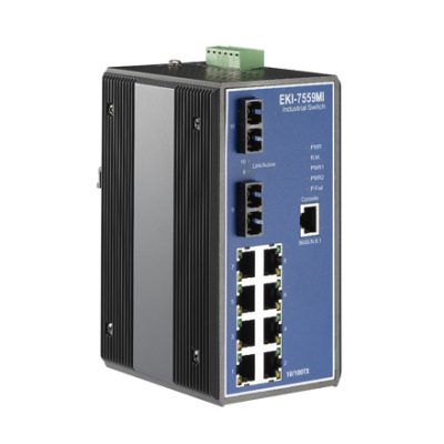 Advantech EKI-7559MI 8FE+2FE SC Multi-mode Managed Ethernet Switch, -40~75℃