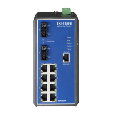 Advantech EKI-7559SI 8FE+2FE SC Single-mode Managed Ethernet Switch, -40~75℃