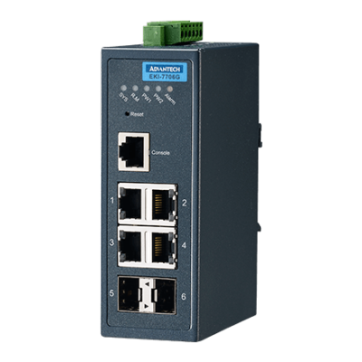 Advantech EKI-7706G-2F 4GE+2G SFP Managed Ethernet Switch