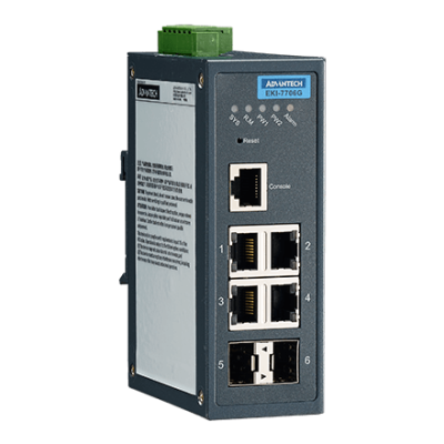 Advantech EKI-7706G-2FI 4GE+2G SFP Managed Ethernet Switch, -40~75℃