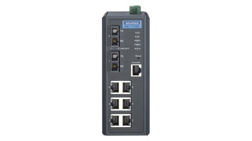 Advantech EKI-7708G-2SI 6G+2G Single-Mode SC Fiber Port Managed Switch