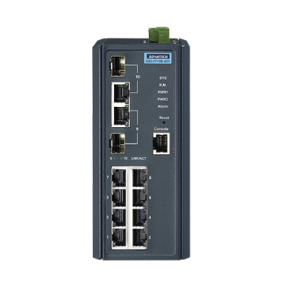 Advantech EKI-7710E-2CI 8FE+2G Combo Managed Ethernet Switch, -40~75℃