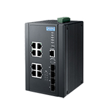 Advantech EKI-7712G-4FMPI 8GE PoE and 4G SFP Managed Ethernet Switch, IEEE802.3af/at/bt, 53~57VDC, -40~70℃