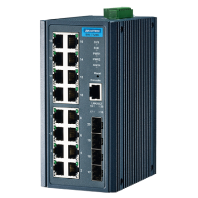 Advantech EKI-7720E-4FI 16FE+4G SFP Managed Ethernet Switch, -40~75℃