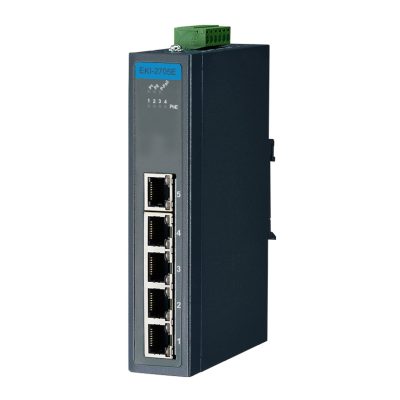 Advantech EKI-2705E-1GPI 4FE PoE+1GE, Unmanaged Ethernet Switch, IEEE802.3af/at, 24~48VDC, -40~75℃