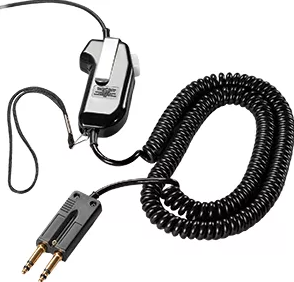 Poly Corded PTT Adapter SHS 1890-25: PTT, 25 Foot Coil Cable