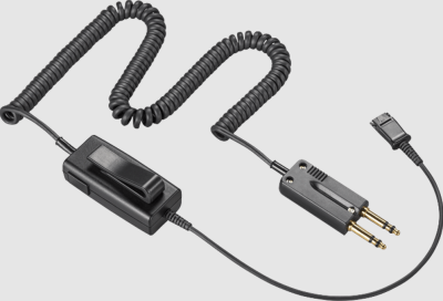 Poly In-line Adapter, 6 Wire, W/O PTT SHS 1926-25: 25 Foot Coil Cable