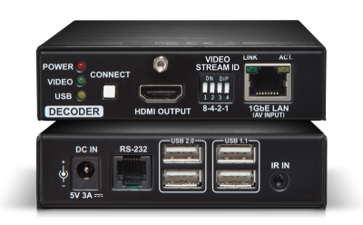 Lightware VINX-110-HDMI-DEC AV Over IP Scaling Multimedia Extender with USB K+M, RS-232 and IR