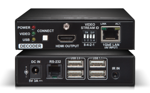 Lightware VINX-110-HDMI-DEC AV Over IP Scaling Multimedia Extender with USB K+M, RS-232 and IR