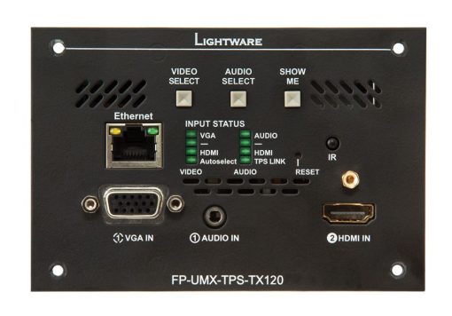 Lightware FP-UMX-TPS-TX120 Universal Two-Input TPS (HDBaseTTM) Transmitter with Event Manager Room Control