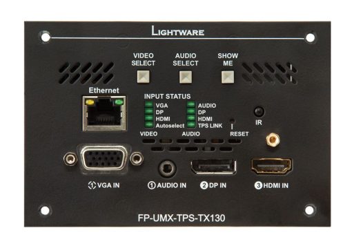 Lightware FP-UMX-TPS-TX130 Universal Three-Input TPS (HDBaseTTM) Transmitter with Event Manager Room Control