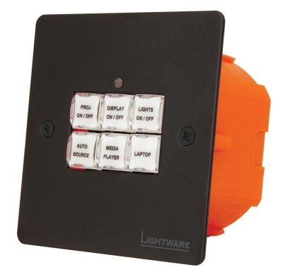 Lightware TBP6-EU-K Trigger Button Panel with 6 Push Buttons for Event Manager through GPIO