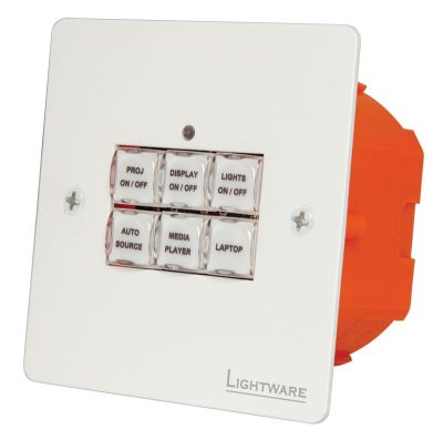 Lightware TBP6-EU-W Trigger Button Panel with 6 Push Buttons for Event Manager through GPIO