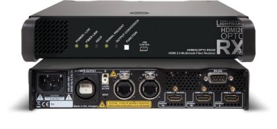Lightware HDMI20-OPTC-RX220-NTQ HDMI 2.0 Full 4K Fiber Optical Extender with Gigabit Ethernet