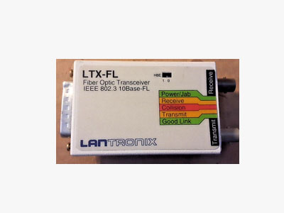 Lantronix 10Mbps 10Base-FL Fiber Optic ST Connector AUI Transceiver Module